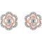 Sterling Silver 10K Rose Goldtone Diamond Accent Earrings and Pendant Flower Set - Image 4 of 6