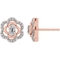 Sterling Silver 10K Rose Goldtone Diamond Accent Earrings and Pendant Flower Set - Image 5 of 6