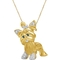 Animal's Rock 14K Gold Over Sterling Silver Accent Diamond Yorkie Dog Pendant - Image 2 of 4