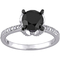 Diamore 14K White Gold 2 CTW Black and White Diamond Engagement Ring - Image 1 of 4