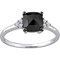 Diamore 14K White Gold 1 1/3 CTW Black and White Diamond Cushion Cut Ring - Image 1 of 4