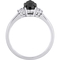 Diamore 14K White Gold 1 CTW Black and White Diamond Oval Engagement Ring - Image 3 of 4