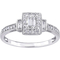 Diamore 10K White Gold 1/3 CTW Diamond Baguette Cut Engagement Ring - Image 1 of 4