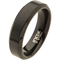 INOX Men's Stainless Steel Matte Black Plated Beveled Wedding Ring - Image 2 of 2