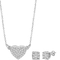 She Shines Sterling Silver 1/4 CTW Diamond Earring and Necklace Set - Image 1 of 7