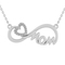Sterling Silver Diamond Accent Mom Infinty Heart Necklace - Image 1 of 2