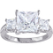 Sofia B. Sterling Silver Cubic Zirconia Princess Cut 3 Stone Engagement Ring - Image 1 of 4