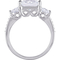 Sofia B. Sterling Silver Cubic Zirconia Princess Cut 3 Stone Engagement Ring - Image 2 of 4