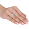 Sofia B. Sterling Silver Cubic Zirconia Princess Cut 3 Stone Engagement Ring - Image 4 of 4