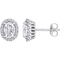 Sofia B. 10K White Gold 2 1/3 CTW Moissanite Oval Halo Stud Earrings - Image 1 of 2