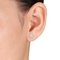 Sofia B. 10K White Gold 2 1/3 CTW Moissanite Oval Halo Stud Earrings - Image 2 of 2