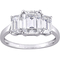Sofia B. 10K White Gold Lab Created Moissanite Emerald Cut 3 Stone Engagement Ring - Image 1 of 4