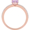 Sofia B. 10K Rose Gold Pink Amethyst and 1/10 CTW Diamond Heart Ring - Image 3 of 4