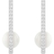 Sterling Silver Pearl Lab Created White Sapphire J Hoop Earrings - Image 1 of 2