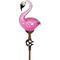 Exhart Solar Hand Blown Glass Pink Flamingo Garden Stake - Image 1 of 3