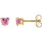 Karat Kids 14K Yellow Gold 4mm Pink Cubic Zirconia Earrings - Image 1 of 3