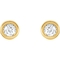Karat Kids 14K Yellow Gold 3mm Bezel Cubic Zirconia Earrings - Image 2 of 3