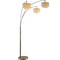 Artiva USA 83 in. Antique Brass Double Shade Off White LED Arched Floor Lamp Dimmer - Image 1 of 4