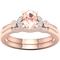 Color Bouquets by Lily 10K Gold 1/5 CTW Diamond and Genuine Morganite Bridal Set - Image 1 of 4
