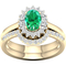 Color Bouquets by Lily 10K Gold 3/8 CTW Diamond and Genuine Emerald Bridal Set - Image 1 of 4