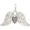 Sterling Silver Polished Enamel Glitter Fabric Heart with Wings Charm - Image 1 of 2