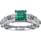 Sofia B. 10K White Gold Created Emerald 1/10 CTW Diamond Bridal Set - Image 1 of 4