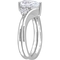 Sofia B. 10K White Gold Created White Sapphire Pear Cut Chevron Bridal Set - Image 2 of 4