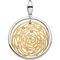 Sterling Silver Gold Tone Polished Scratch Finish Cubic Zirconia Charm - Image 1 of 2