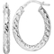 Rhodium Over Sterling Silver Polished Diamond Cut Hoop Earrings - Image 2 of 2