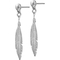 Sterling Silver Rhodium Plated Leaf Post Dangle Earrings - Image 1 of 2