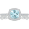 10k Gold Aquamarine And 1/4 CTW Diamond Bridal Ring - Image 1 of 2