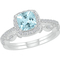 10k Gold Aquamarine And 1/4 CTW Diamond Bridal Ring - Image 2 of 2