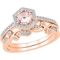 10K Rose Gold and Morganite 1/5 CTW Diamond Bridal Ring - Image 2 of 2