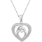 She Shines Sterling Silver Diamond Accent Mom Child Heart Pendant - Image 1 of 2