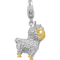 Animal's Rock 14K Gold Over Sterling Silver 1/10 CTW Diamond Sheep Charm Pendant - Image 1 of 3