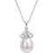 Sofia B. Sterling Silver Freshwater Cultured Pearl and Diamond Accent Drop Necklace - Image 1 of 3
