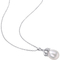 Sofia B. Sterling Silver Freshwater Cultured Pearl and Diamond Accent Drop Necklace - Image 2 of 3