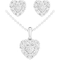 Sterling Silver 1 CTW Diamond Pendant and Earring Set - Image 1 of 5
