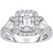American Rose 14K White Gold 1 1/2 CTW 3 Stone Diamond Ring - Image 1 of 3