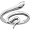 Rhodium Over Sterling Silver Lab Created Ruby Snake Toe Ring - Image 1 of 3