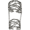 Sterling Silver Antiqued Polished Textured Full Finger Adjustable Ring - Image 1 of 3