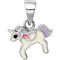 Sterling Silver Rhodium-Plated Childs Enameled Unicorn Charm - Image 1 of 2