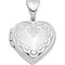 Rhodium Over Sterling Silver 13mm Heart Locket - Image 1 of 4