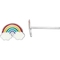 Sterling Silver Rhodium Plated Enamel Kids Rainbow Post Earrings - Image 1 of 2