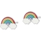 Sterling Silver Rhodium Plated Enamel Kids Rainbow Post Earrings - Image 2 of 2
