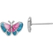 Sterling Silver Rhodium Plated Madi K Enamel Butterfly Post Earrings - Image 1 of 2