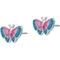 Sterling Silver Rhodium Plated Madi K Enamel Butterfly Post Earrings - Image 2 of 2