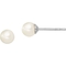 Sterling Silver and Rhodium Plated White Freshwater Cultured Pearl Stud Earrings - Image 1 of 2