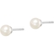 Sterling Silver and Rhodium Plated White Freshwater Cultured Pearl Stud Earrings - Image 2 of 2