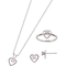 Girls Sterling Silver 15 in. Necklace, Earrings and Size 3 Ring Set - Image 1 of 2